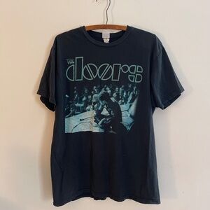 Vintage Doors Jim Morrison Tshirt Distressed Black Graphic Band Tee Rock Grunge